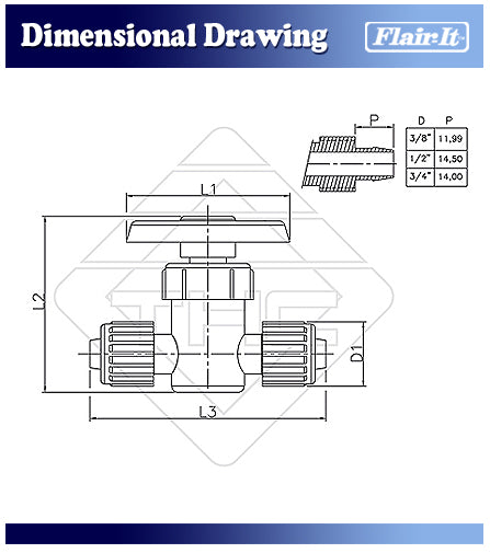 Flair-It | 1/2" P Straight Stop Valve | 06880