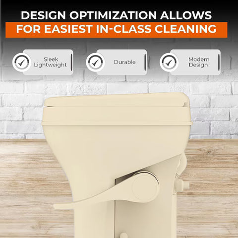 Seaflo | Residential Height RV Toilet | SFRTPH-02-01 | Plastic | Foot Pedal | Bone