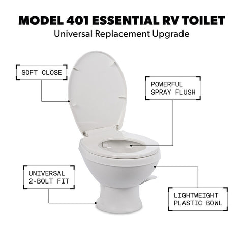 Dometic | 401 RV Toilet | 9610008278 | White | Low Profile