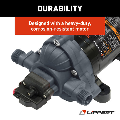 Lippert | Flow Max Water Pump | 689052 | 12 V | 3.0 GPM | 50 PSI