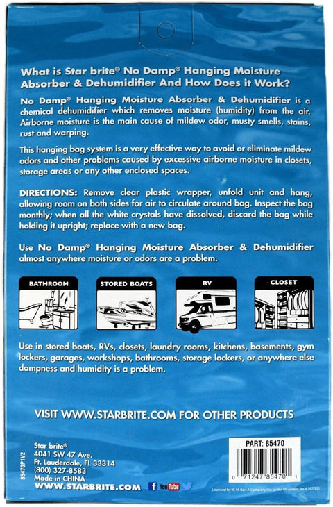 Star Brite | No Damp Hanging Moisture Absorber & Dehumidifier | 85470