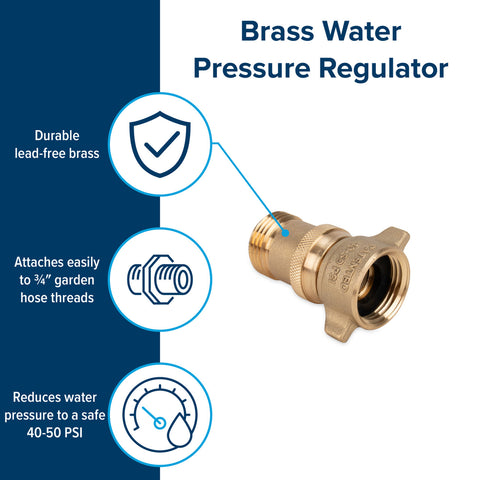 Camco | Water Pressure Regulator Brass | 40055