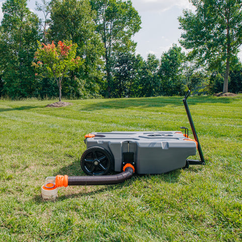 Camco | 4 Wheel Rhino Portable Holding Tank | 39007 | 36 Gallon | Steerable Wheels