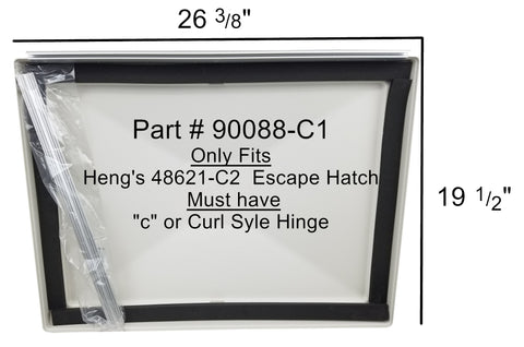Hengs | Skylight Emergency Escape Hatch - Replacement Lid | 90088-C1 | 17" x 24" | Lid Only | White