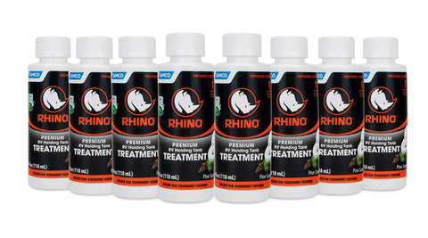 Camco | RhinoFLEX Premium Enzyme RV Holding Tank Treatment Singles | 41511 | Pine Scent | 4oz | 8 Pack