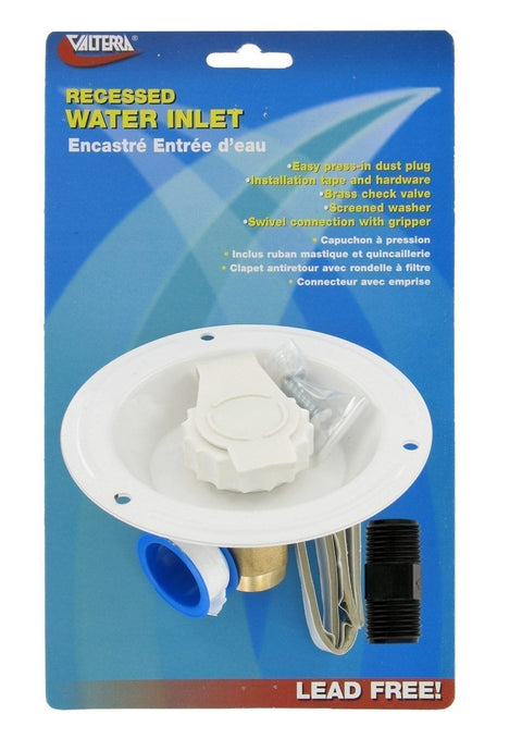 Valterra | City Water Inlet - Recessed Flange - FPT | A01-0176LFVP | White