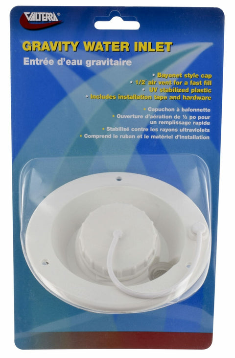 Valterra | Gravity Fill for RV Fresh Water Inlet | A01-2003VP | White