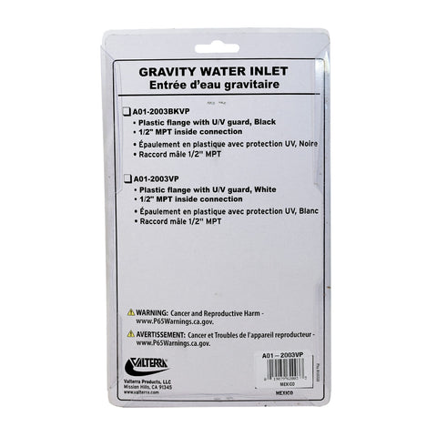 Valterra | Gravity Fill for RV Fresh Water Inlet | A01-2003VP | White