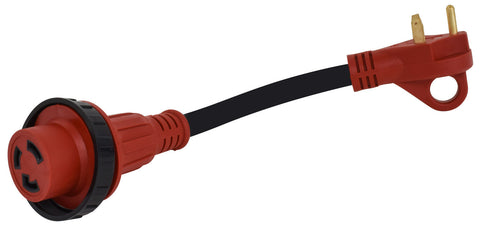 Valterra | RV Power Cord Adapter 30A Male to 30A Female Detach Adapter | A10-3030HD | 12"