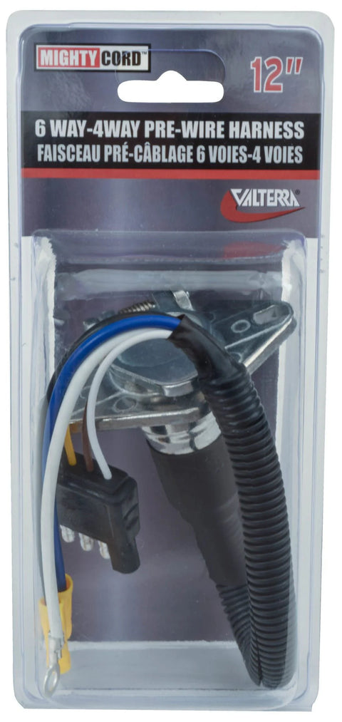 Valterra | 6-Way to 4-Way Pre-Wire Harness | A10-6034VP | 12"