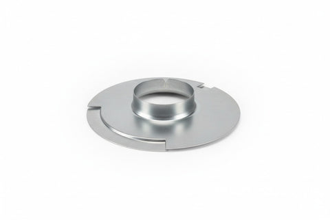 Silver Metal Suburban Furnace Duct Collar 051240 2-Inch - Angled Side View Showing Collar Height | United RV Parts