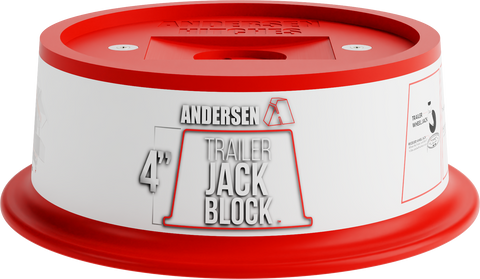 Andersen | Single 4" Trailer Jack Block | 3684 | 4" Tall | 9" Round | Red