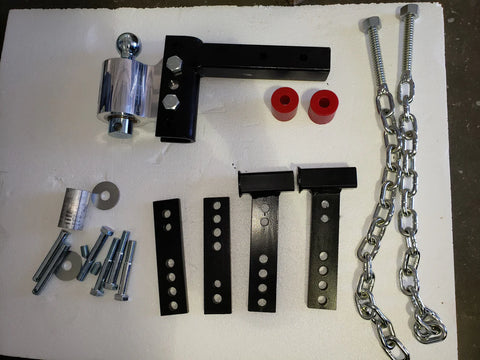Andersen 3324 Weight Distribution Hitch Complete Kit - Flat Lay with Hardware and Chains | United RV Parts