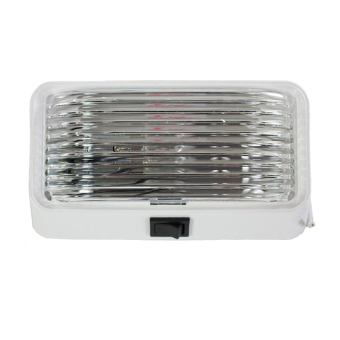 Arcon | RV Porch Light with Switch | 18104 | White Housing | Clear Lens