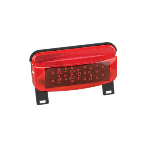 Command Electronics | Modern Rectangle LED Stop-Tail-Turn Light | CMD-003-81LBM1 | With License Plate Bracket | Black Base | Red