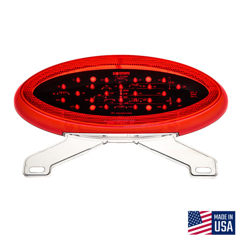 Command Electronics | Modern Oval LED Stop-Tail-Turn Light | CMD-003-85L | With License Plate Bracket | Red