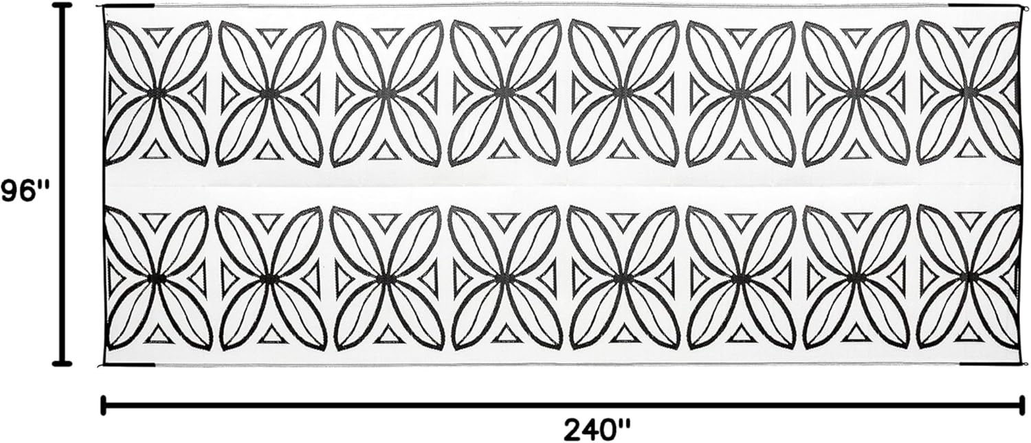 Camco | Patio Mat 8' x 20' | 42833 | Charcoal
