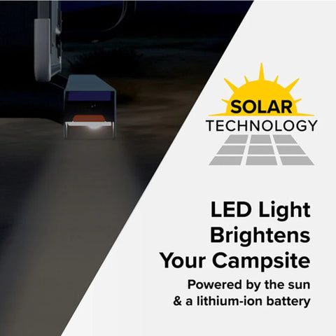 Camco | RV Bumper Cap Mount - Camp Site Light | 40332 | Bumper Mount | Solar Power | Square | White Light - Clear Lens