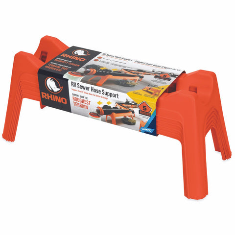 Camco | Rhino Nesting RV Sewer Hose Support | 43072 | Stackable for Storage | With 5 Graduated Sections | Orange