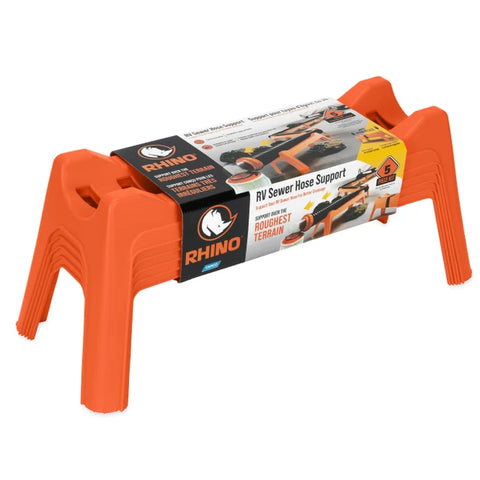 Camco | Rhino Nesting RV Sewer Hose Support | 43072 | Stackable for Storage | With 5 Graduated Sections | Orange