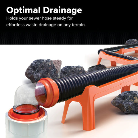 Camco | Rhino Nesting RV Sewer Hose Support | 43072 | Stackable for Storage | With 5 Graduated Sections | Orange