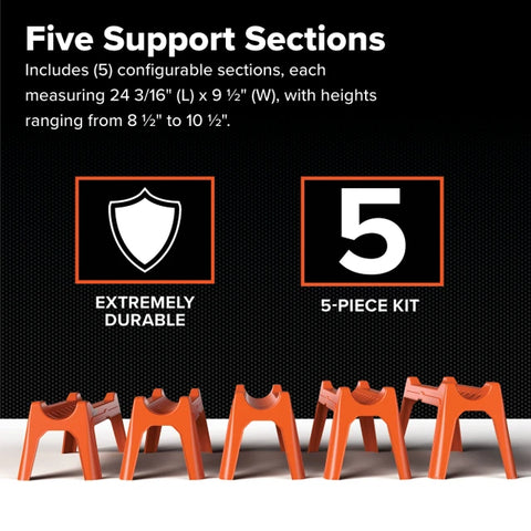 Camco | Rhino Nesting RV Sewer Hose Support | 43072 | Stackable for Storage | With 5 Graduated Sections | Orange