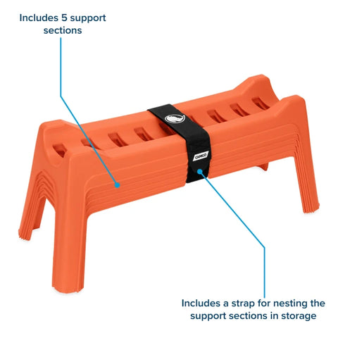 Camco | Rhino Nesting RV Sewer Hose Support | 43072 | Stackable for Storage | With 5 Graduated Sections | Orange