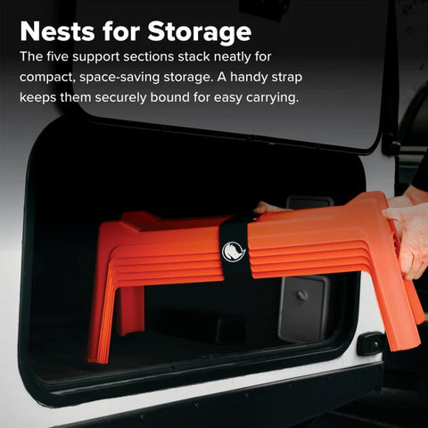 Camco | Rhino Nesting RV Sewer Hose Support | 43072 | Stackable for Storage | With 5 Graduated Sections | Orange
