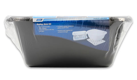 Camco | Sink Kit with Dish Drainer | 43518 | Black