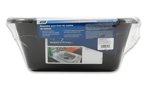 Camco | Sink Kit with Dish Drainer | 43518 | Black