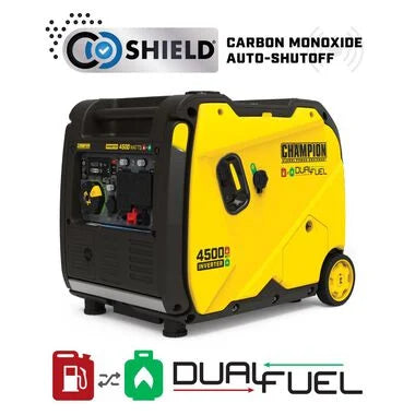 Champion | Electric Start Inverter Dual Fuel Inverter  | 201319 | With CO Shield | 4500W