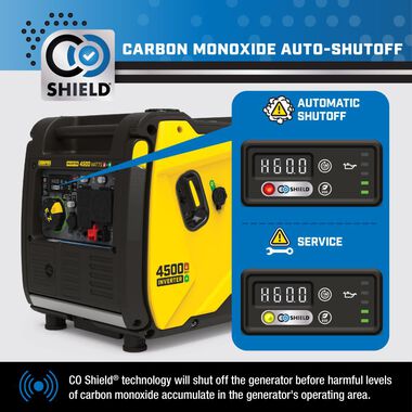 Champion | Electric Start Inverter Dual Fuel Inverter  | 201319 | With CO Shield | 4500W