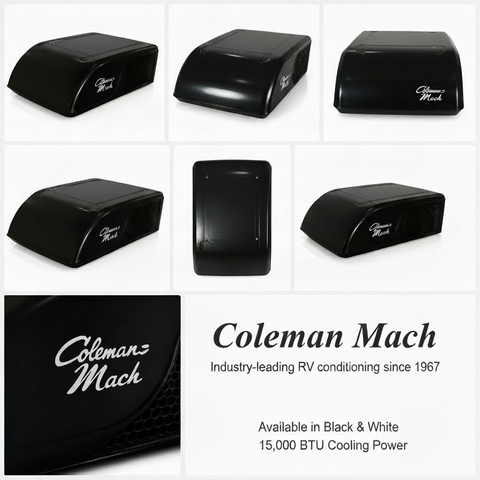 Coleman  | Mach 15 RV Air Conditioner | 38009-0670 | 15,000 BTU | Quiet PowerSaver | Heat Pump | Black (New Textured Shroud Design)