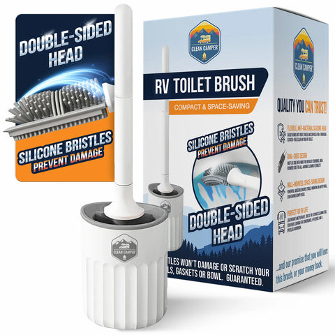 Clean Camper | RV Toilet Brush | CC-BRUSH | Wall-Mounted | White