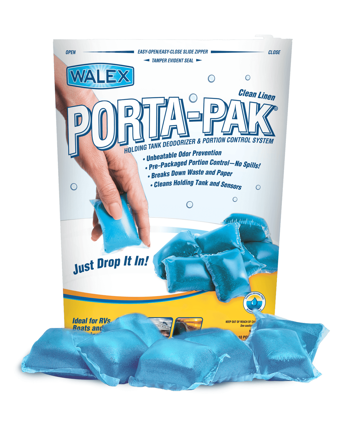 Walex | Porta-Pak RV Toilet Freshener | PPRV10CLEAN | 10 Pack | Clean