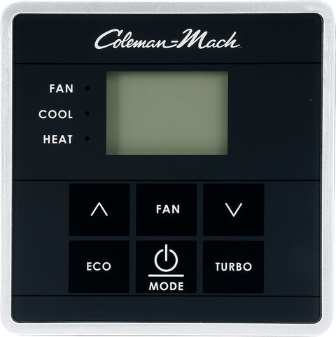 Coleman | Wall Thermostat for Coleman-Mach Everest VS-18 Air Conditioner | 2111-0043 | Ducted / Non-Ducted | AC Cool / Heat Pump | 12v DC | Black
