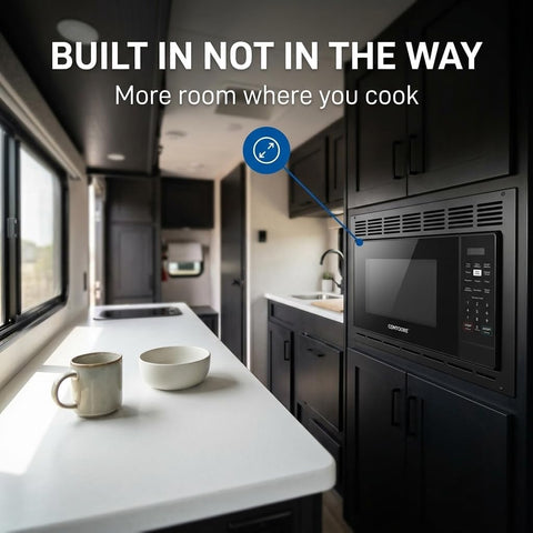 Contoure | Built-in / Cabinet-Mount RV 1.0 Cu. Ft. Microwave oven | RV-985BK | 900 Watt | 120v AC | Black