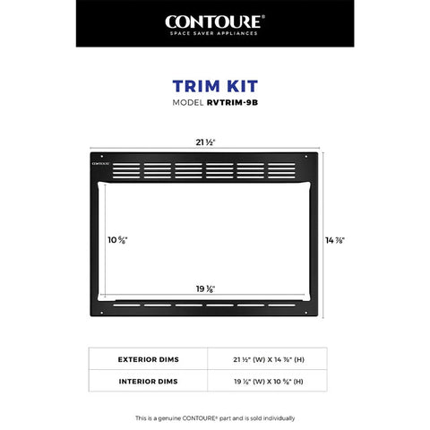 Contoure | Trim Kit for Contoure RV-980B Microwave | RVTRIM-9B | Stainless Black