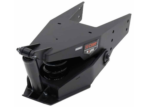 Black Curt Helux 5th Wheel Pin Box with Coil Spring Assembly - 3/4 Front View | United RV Parts