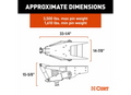 Curt Helux Pin Box Dimensions Diagram - 33-1/4 In Length 3500 Lb Max Pin Weight | United RV Parts