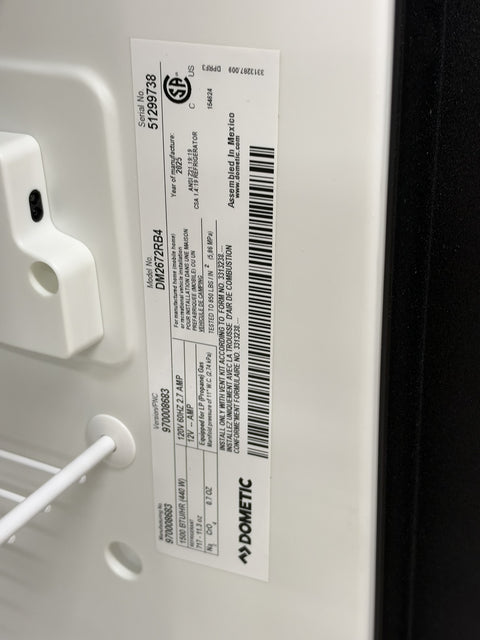 Dometic | RV Refrigerator | DM2672-01 Scratch and Dent | 9600007181 | 6 Cubic Feet | Americana II