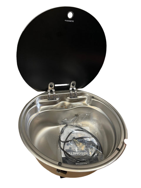 Dometic | 9102305187 | VA7000/VA7036 Series Round Sink with 3-Hole Faucet Configuration & Glass Cover
