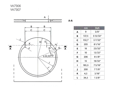 Dometic | 9102305187 | VA7000/VA7036 Series Round Sink with 3-Hole Faucet Configuration & Glass Cover