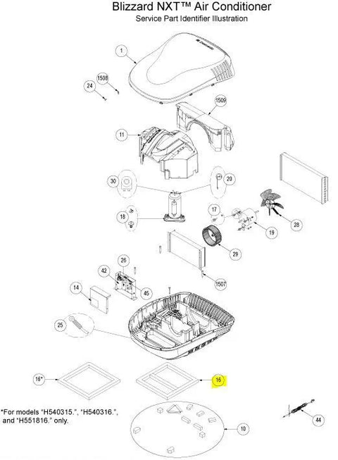 Dometic | Blizzard NXT Air Conditioner - Replacement Roof Gasket | 3316315.013 |  Foam With Adhesive Tape; Single