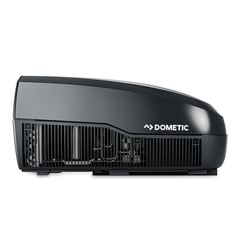 Black Dometic FreshJet 4 RV Air Conditioner FJX4473EBKCS - Side Profile View Showing Condenser Grille | United RV Parts