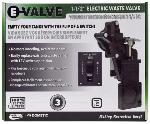 Valterra | E-Valve Electric Waste Valve System | E1001NEVP | with Switch | 1-1/2” | No Fittings