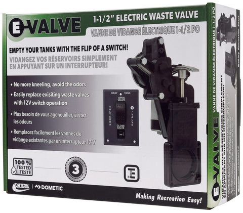 Valterra | E-Valve Electric Waste Valve System | E1001NEVP | with Switch | 1-1/2” | No Fittings