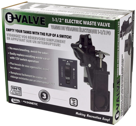 Valterra | E-Valve Electric Waste Valve System | E1001NEVP | with Switch | 1-1/2” | No Fittings