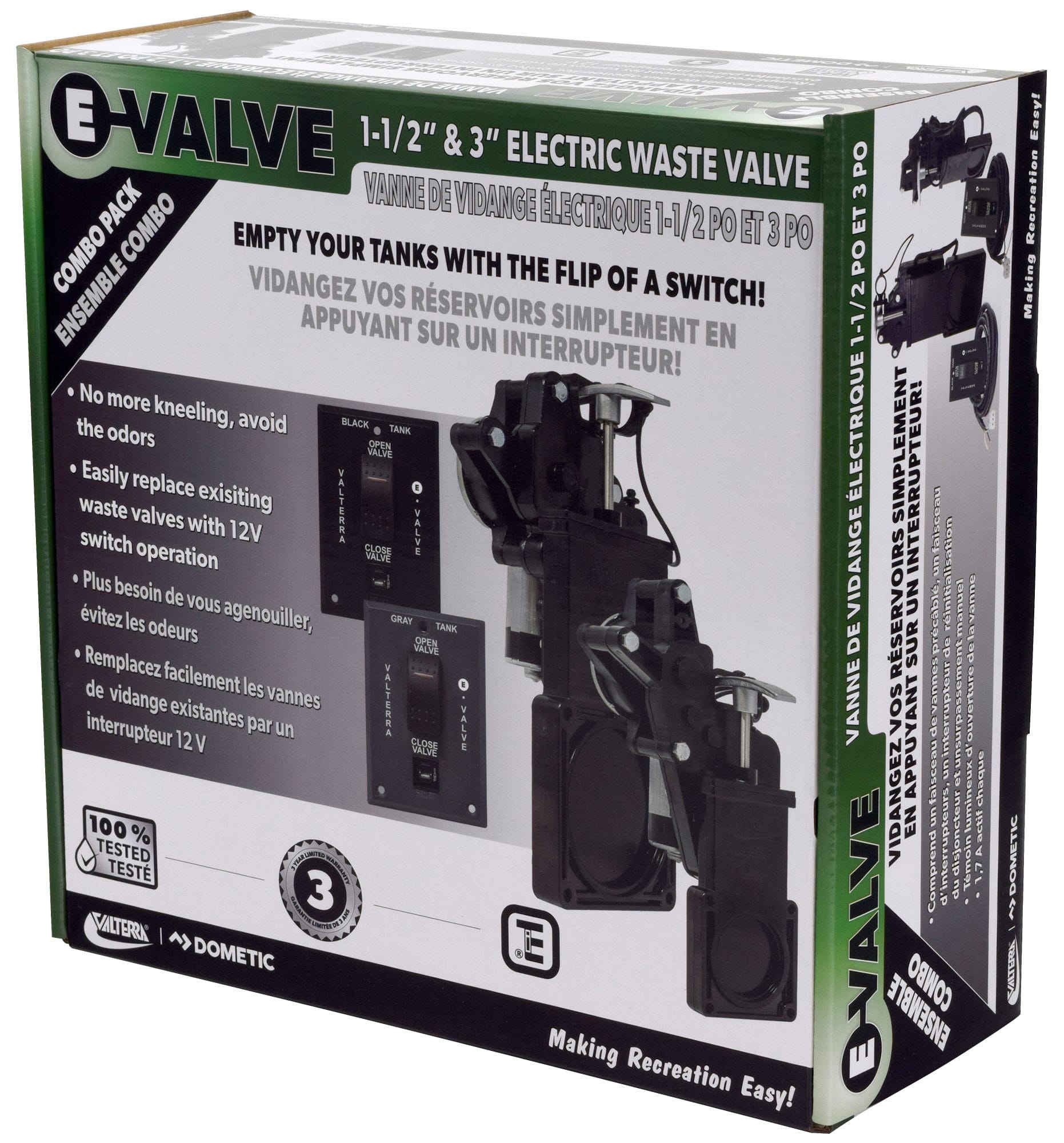 Valterra | E-Valve Electric Waste Valve System | E1013NEVP | with 2 Sw