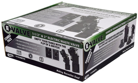 Valterra | E-Valve Electric Waste Valve System | E1013NEVP | with 2 Switches | 1-1/2” & 3” | No Fittings
